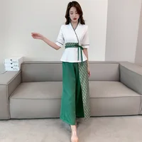 Vêtements de Travail pour Femme, Chemise et Pantalon Imbibés, Hôtel, WaClaBeauty Salon Spa Énergie des Ongles, Bain de Pieds, Salopette de Technicienne, Uniforme 3