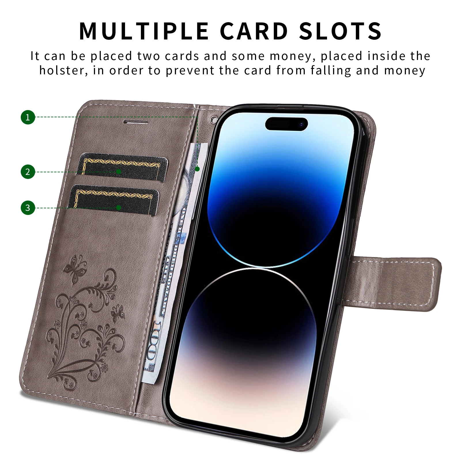 Premium Wallet Flip Phone Case - Versatile Luxury Protection & Sleek Design
