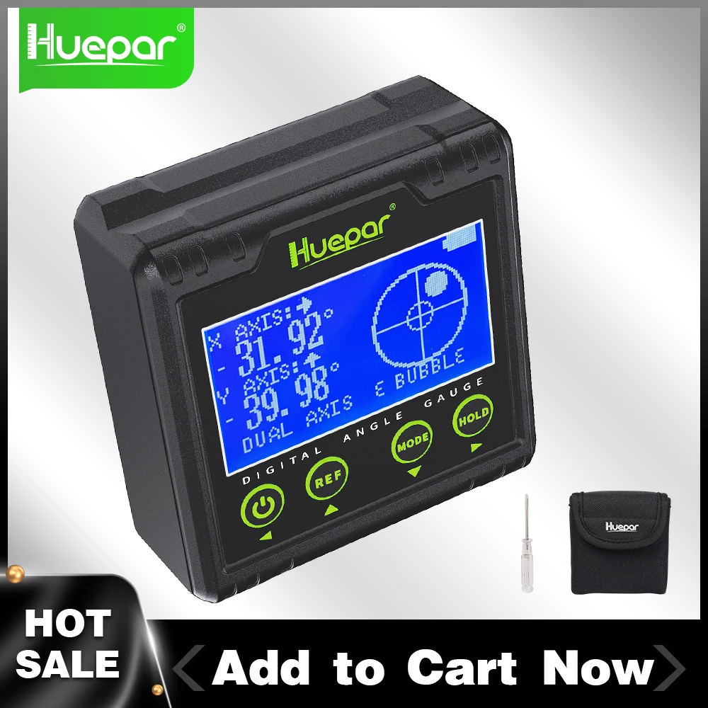 Level Gauge Laser Inclinometer Laser Angle Gauge Huepar AG03 Digital Angle Gauge Protractor Electronic Bubble Angle Finder Dual Axis Level Box LCD Inclinometer Bevel Gauge 0~360