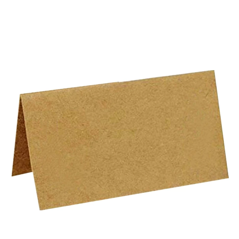 50Pcs Tented Wedding Nae Cards, Folded Table Nae Cards, Kraft Paper