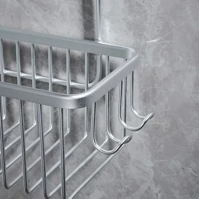 Comodo portaoggetti per WC, senza installazione di foratura, cestino portaoggetti per bagno, per doccia e prodotti da bagno 4