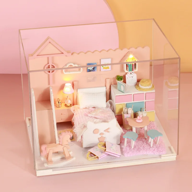 Handmade Doll House Building Model, Dollhouse Kit, Dollhouse Criativo, Loja  de Brinquedos Montados, Móveis Dollhouse, Dimensional, DIY