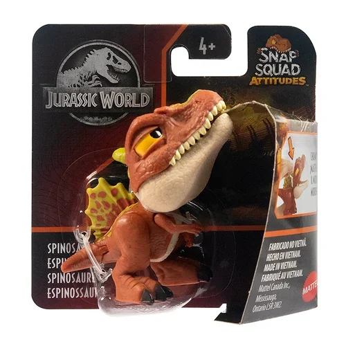 Figuras de acción originales de Mattel Jurassic World Mini Dinosaurs Snap Squad Finger Model Joints Move T-rex Toys para niños Colgante