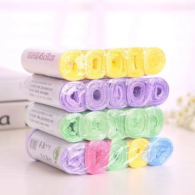 100pcs 5 rolls Disposable Garbage Bags Home Waste Trash Can Pouch
