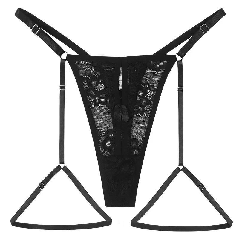 thumbnail image 1 of Bragas caladas de encaje para mujer, conjunto de ropa interior de lencería Sexy, tangas con perspectiva erótica, Tanga Sexy, lencería ajustable, 1 of 5