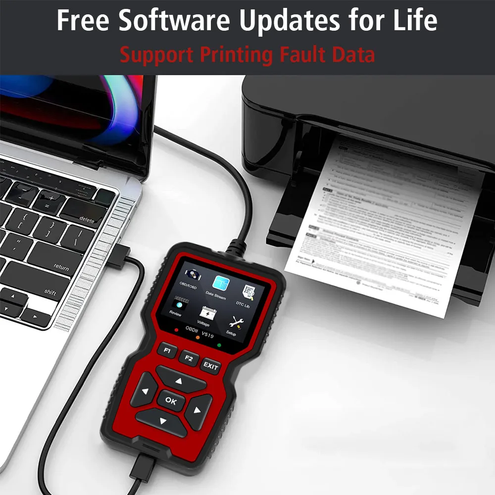 OBD2 Scanner Engine Fault Reading Data Battery Voltage Detection Automotive Fault Diagnosis Instrument V519 Elm327 6