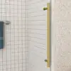60x60 Frameless Sliding Tub Door Handle Glass Bathtub Shower Door 5/16" 8mm Clear SGCC Tempered Adjustable Walk-in Stainless 4