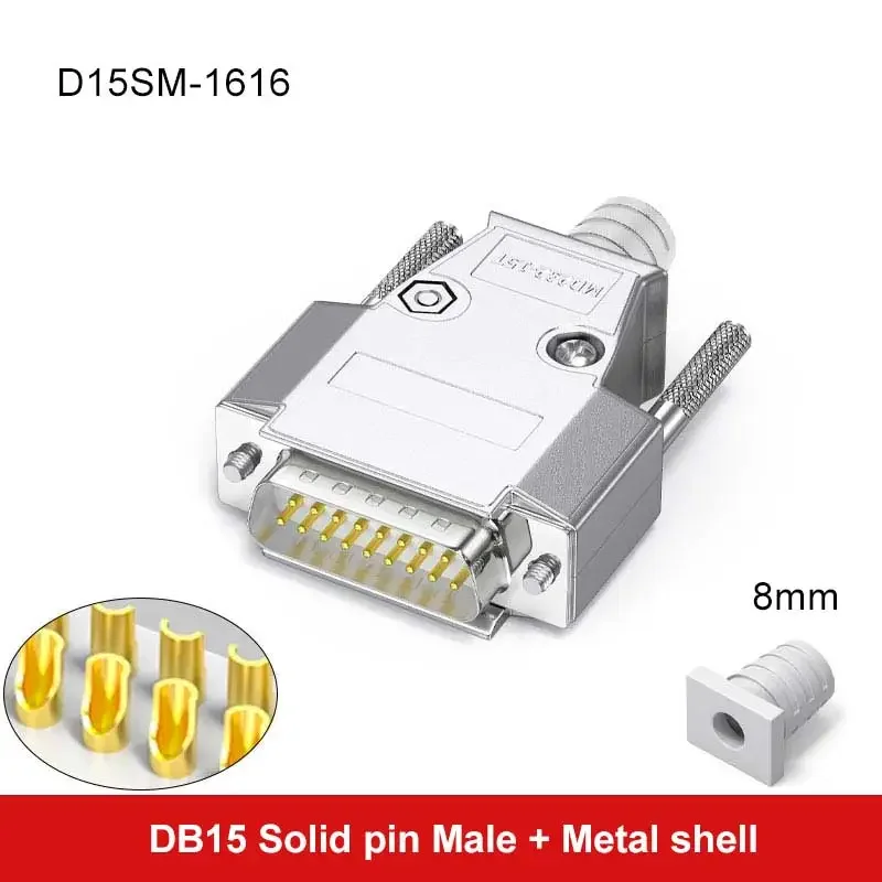 Lsgoodcare 10 Conectores De Soldadura RS232 De Puerto Serie Paralelo DB15 De 15 Pines D Sub Macho/Hembra + 10 Cubiertas De Plástico DB15