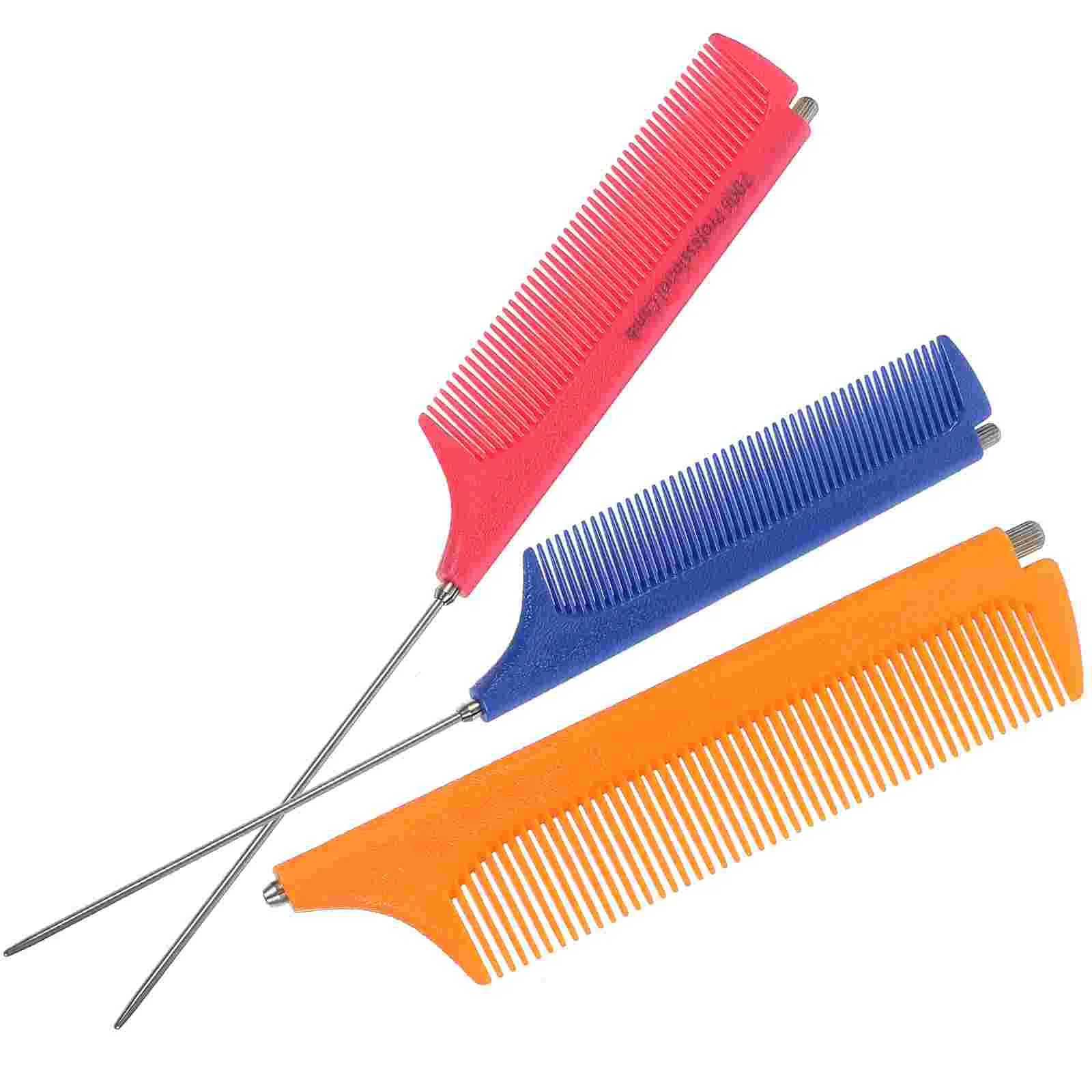 Artibetter Pintail Hair Combs 3 Packs Rat Tail Comb Stretch Hair Parting Comb Steel Pin Rat Tail Teasing Combs Metal Pintail