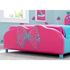 Upholstered Twin Bed JoJo Siwa 350lb Capacity Wood Frame Easy Assembly 3D Applique Detailing Twin Size Without Box Spring Needed 3