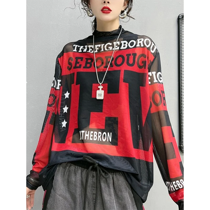 المرأة الوقوف طوق إلكتروني الطباعة فضفاضة تي شيرت غير رسمي ، السيدات طويلة الأكمام أعلى ، Harajuku Y2K شبكة المحملة ، المرأة البلوز ، الخريف ، الشتاء 6 المرأة الوقوف طوق إلكتروني الطباعة فضفاضة تي شيرت غير رسمي ، السيدات طويلة الأكمام أعلى ، Harajuku Y2K شبكة المحملة ، المرأة البلوز ، الخريف ، الشتاء 6