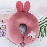 U-shaped Plush Pillow Cartoon Adult Children Neck Protection Pillow Driving Travel Students Lunch Break Nap Cushion 2