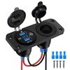 Quick Charge 3.0 Cigarette Lighter Outlet Waterproof 12V/24V Dual USB Car Socket with LED Voltmeter Touch Switch for Car RV Boat 1
