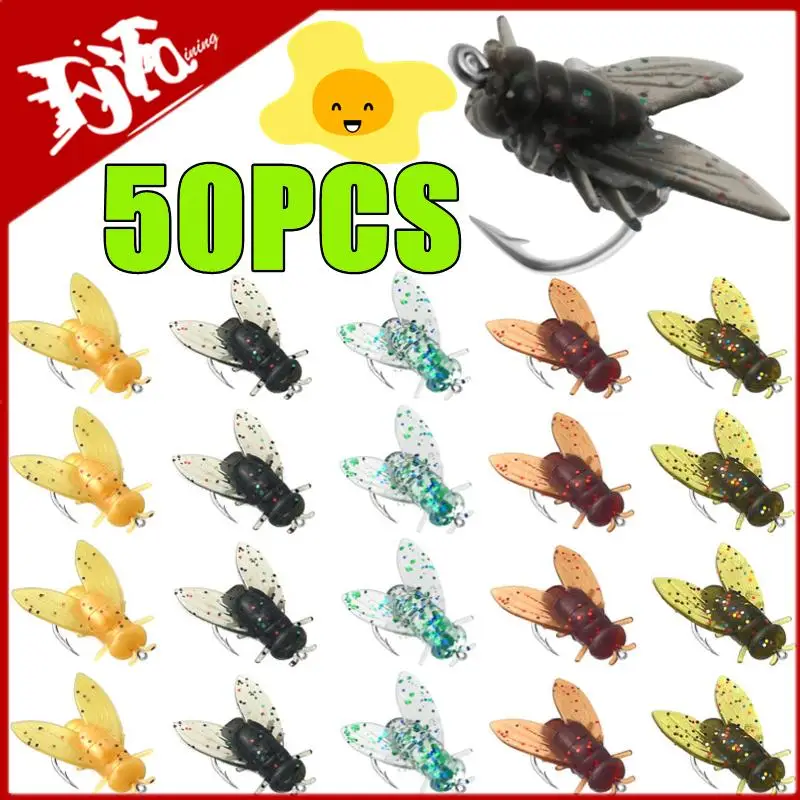 Mouche artificielle mini bio pour saumon et truite - 50 à 10 pièces avec attractant poissons 2025