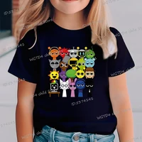 Funny Anime Sprunki Incredibox Game Children T-shirts Cartoon Sprunki Short Sleeve Tops Tees Funny Sprunki Boys Girls Tshirt 2