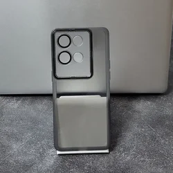 Sleek Soft Lens Film Phone Case - 360° Camera Protective Back Cover with Cute Design for Reno 8 5G (Transparent Black)