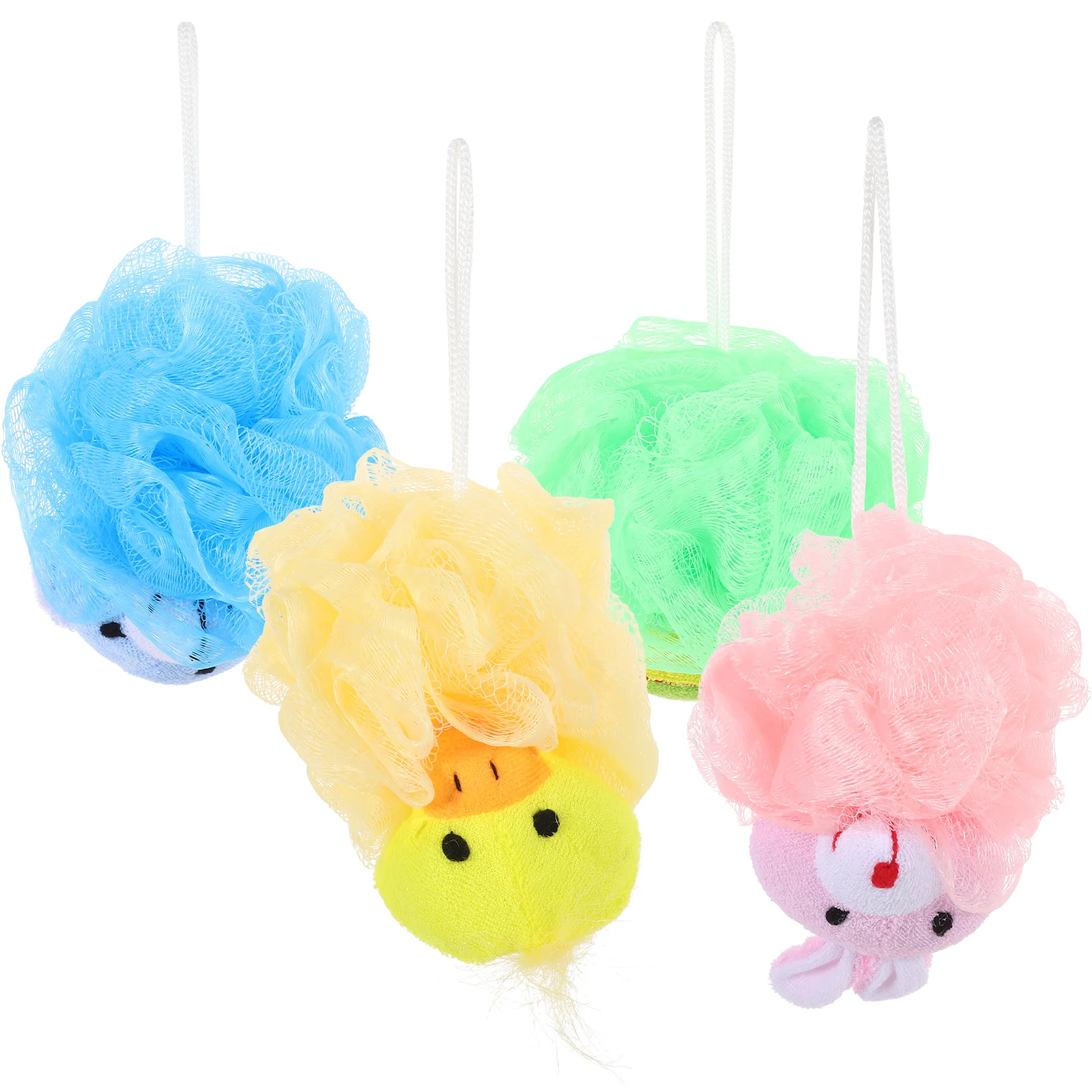 

4Pcs Bath Shower Balls Exfoliating Bath Towels for Kids (Assorted Color)