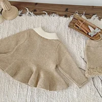 2025 nouveau bébé vêtements tricot ensemble printemps automne mignon tricoté fille pull costume tricoté hauts + PP court doux deux pièces costume 2 pièces 6