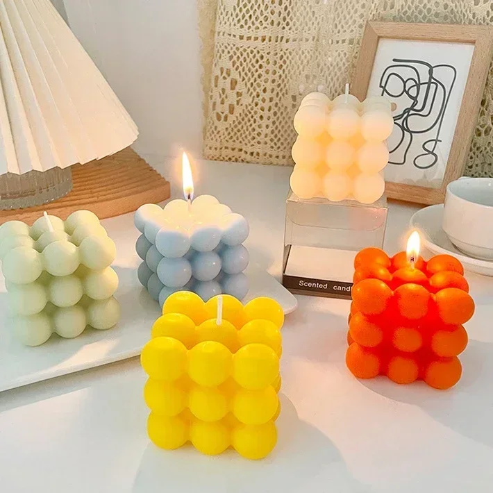 

Cube Bubble Candle Scented Candle Home Decorations and DIY Crafting Birthday Gift Fragrant Candles