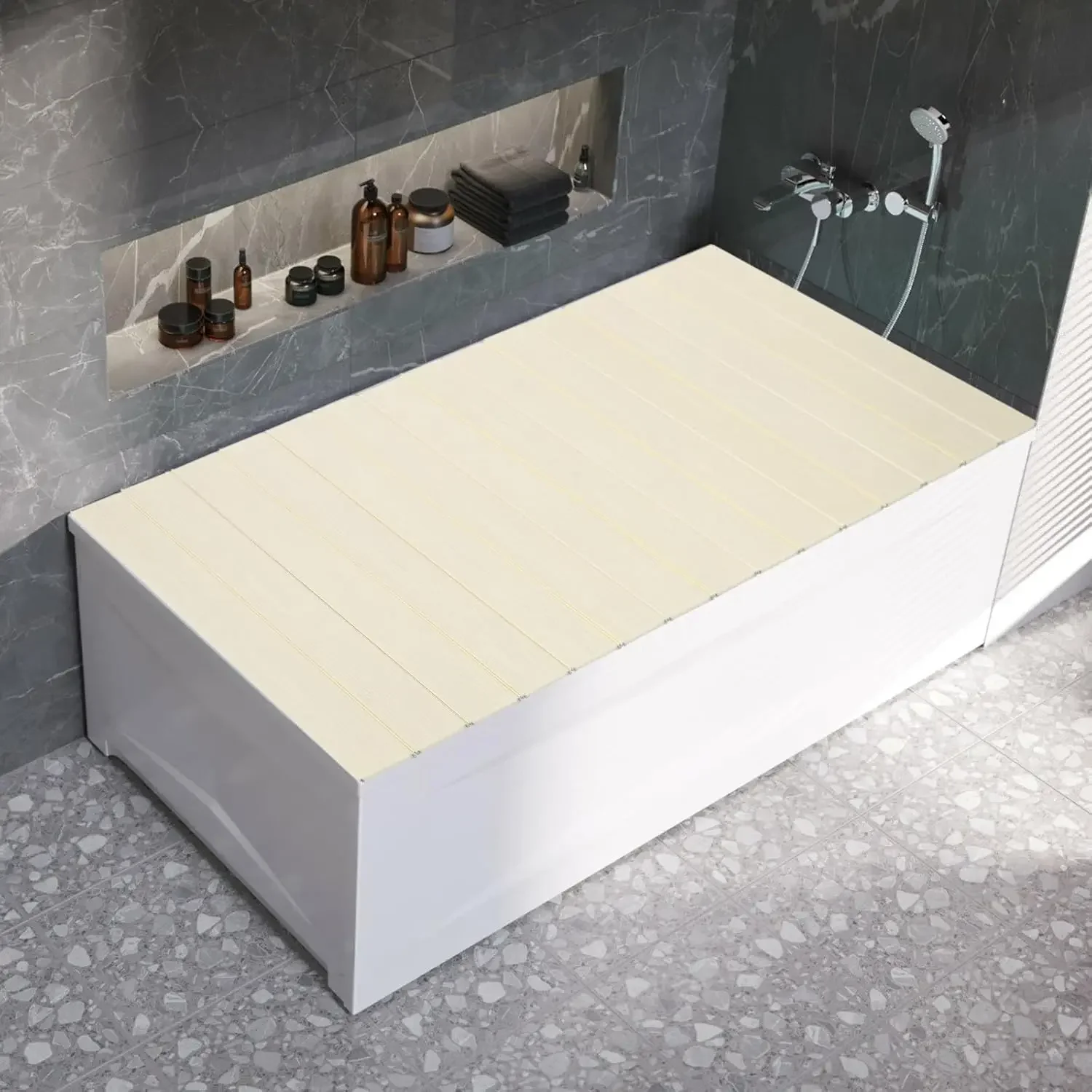 Bathtub Cover Foldable Bathtub Board Waterproof Dustproof Bathtub Tray Insulation PVC Bathtubs 70 X170/75 X170