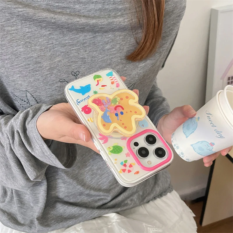 Charming Starfish Magnetic Phone Case with Support Stand and Magsafe Holder