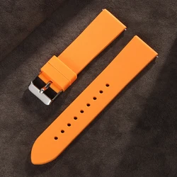Universal Silicone Quick Release Watchband Bracelet - Flexible & Durable Wristband - 22mm (Orange)