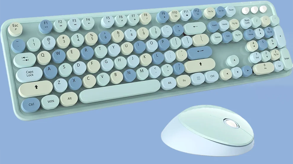 e Mouse Set, Teclas Redondas, Ergonômico, Tamanho