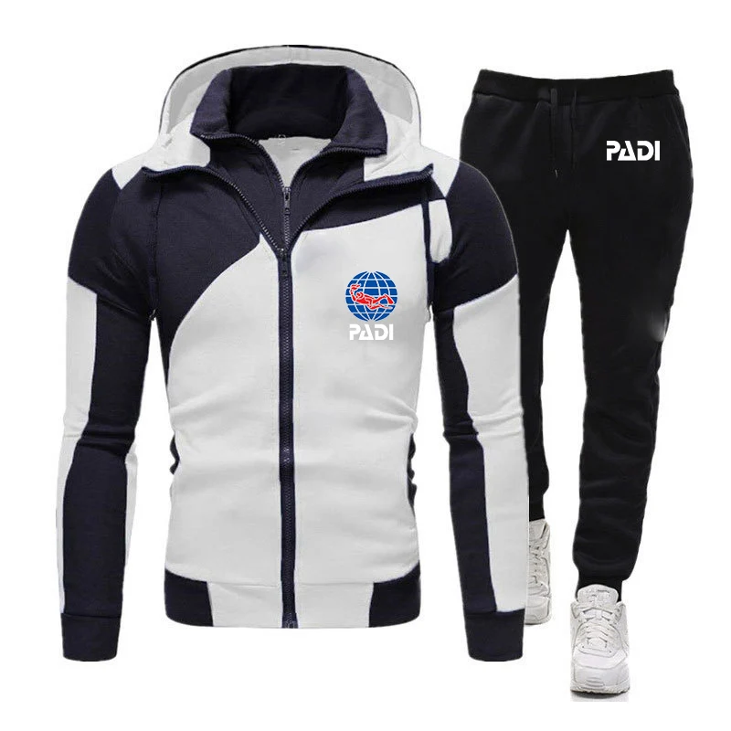 

Scuba Driver Padi Printed New Mens Fashion Zipper Jacket Hip Hop Spring Autumn Fitness Running Sportswear Casual Sportpants Suit