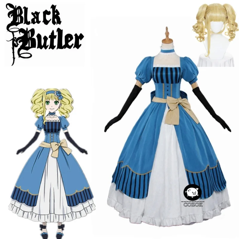 

Ainme Black Butler Kuroshitsuji Elizabeth Midford Lizzy Party Luxury Dress Cosplay Costume Cosplay Wig Princess Clothing