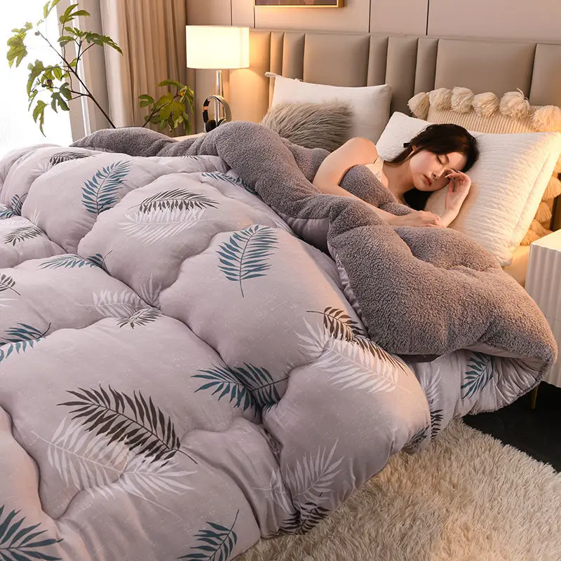 

Thickened Lamb Down Winter Quilt Household Warm Quilt Core Dual-Purpose Spring and Autumn Quilt Student Dormitory Double Quilt