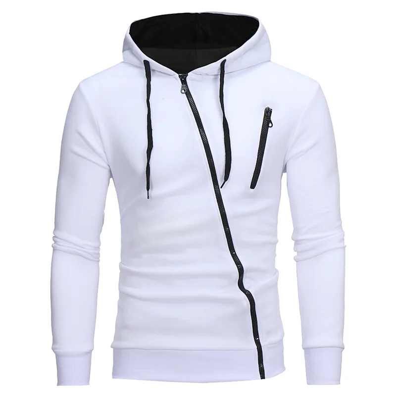 Fashion Winter Hoodie Coat For Men Solid Color Jacket Basic Zip Sweatshirt Outwear Sweat Hooded Warm Coats Casual Male Jackets