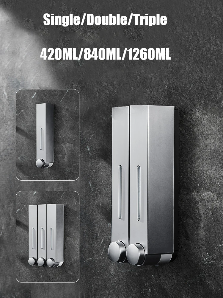 Soap Dispenser Liquid Soap Dispenser Wall Mounted Shower Soap Shampoo Dispenser Toilet Shower Gel Detergent for Bathroom Soap Dispenser,Soap Pump,Wall Mounted Dispenser,Shower Dispenser