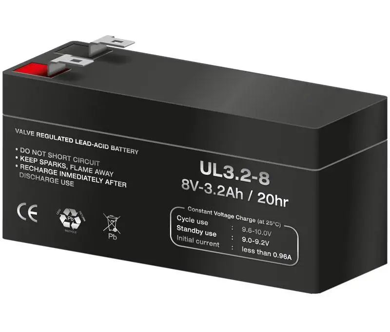 Lead battery 8Vdc 3 2Amp AGM measures 134x36x63mm MVWPS832 | Электроника