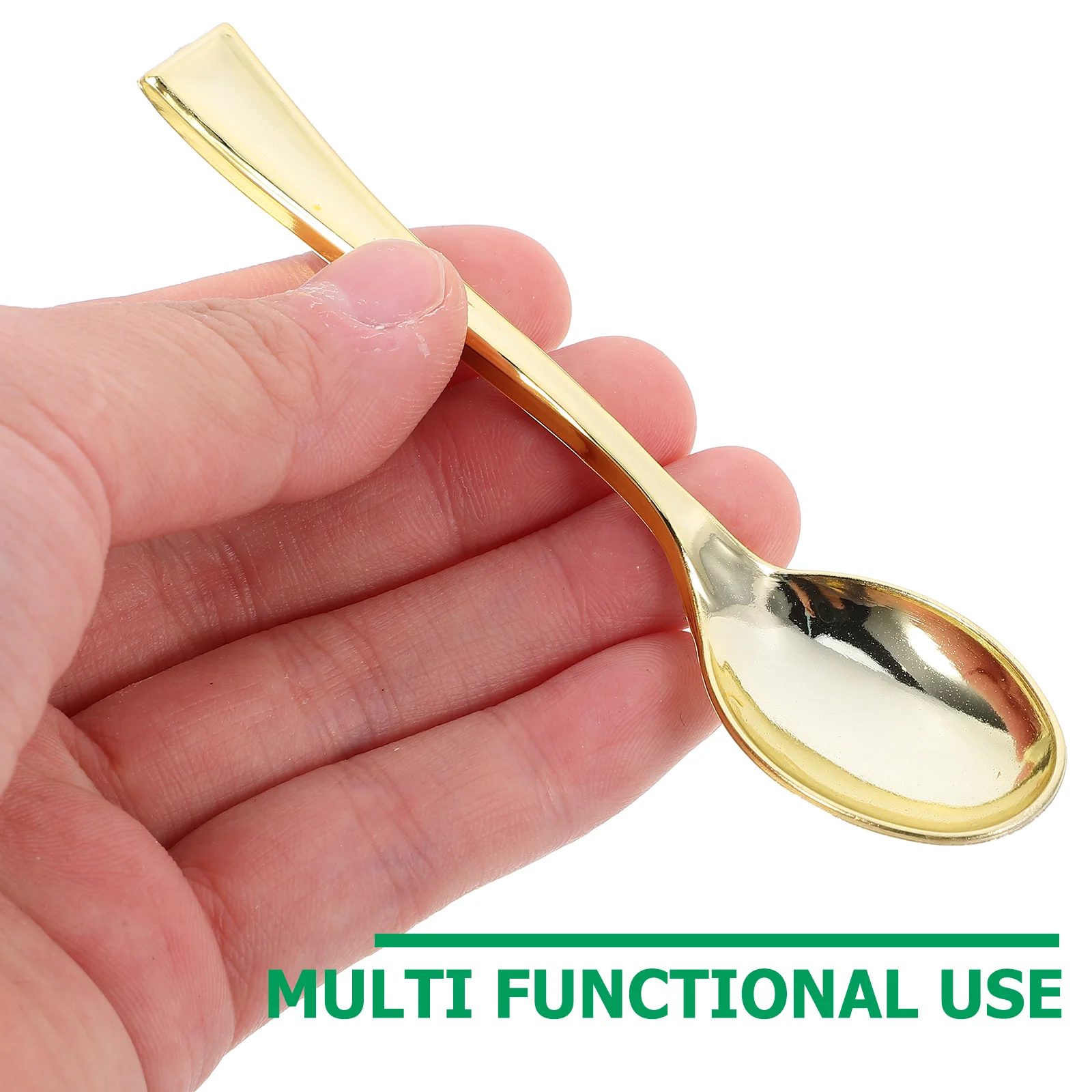 24 PCS Coffee Spoons Teaspoons Dinnerware Kit Disposable Ice Cream Golden Bride