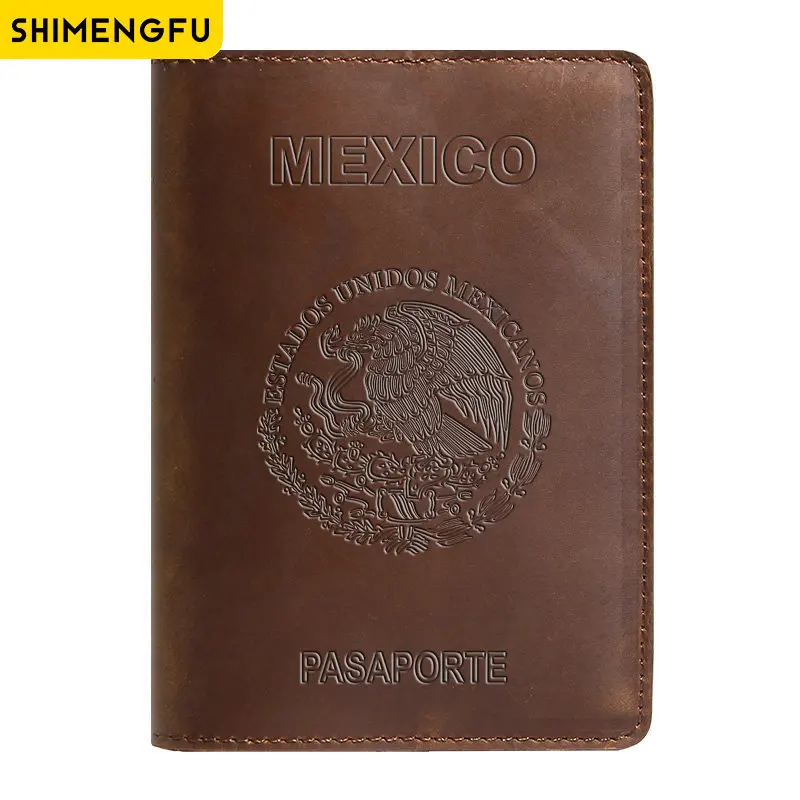 Genuine Leather RFID Travel Passport and Card Holder Wallet
