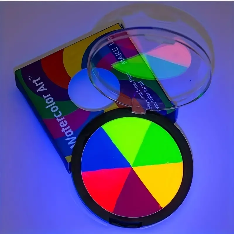 6 Colour World Cup Halloween UV Reactive Face & Body Painting Christmas Rainbow Discs Water Soluble Pigment Painting Makeup 3