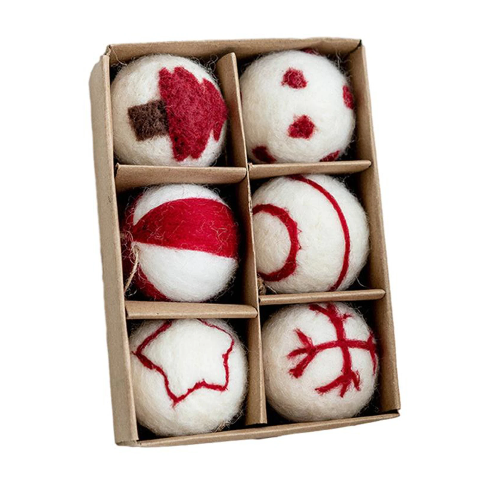 6/36 piezas/caja de bolas de fieltro de lana para árbol de Navidad, adorno colgante para colgar, decoración navideña para el hogar, regalo de Año Nuevo, suministros para fiestas
