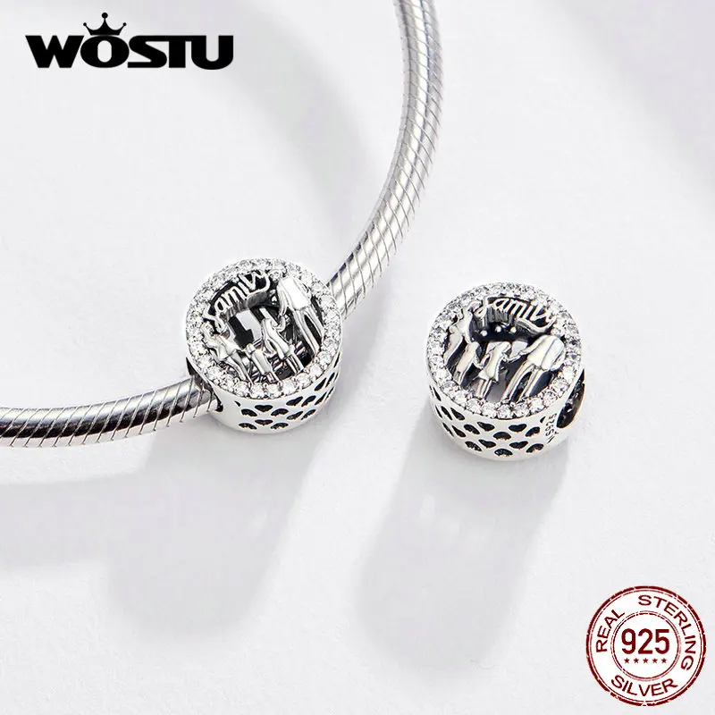 WOSTU 뜨거운 판매  영원히 가족 매달려 매력 홈 하우스 에나멜 비즈 펜던트 맞는 원래 팔찌 DIY 쥬얼리