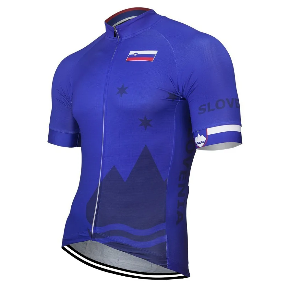 2022 Slovenia New Summer Blue Cycling Jersey Set Men Bike Road Mountain