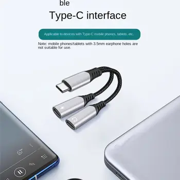 듀얼 USB 분배기 DAC 고속 충전 C타입 어댑터 전원 공급 장치, 맥북 휴대폰 안드로이드용 USB 외장, 2 인 1