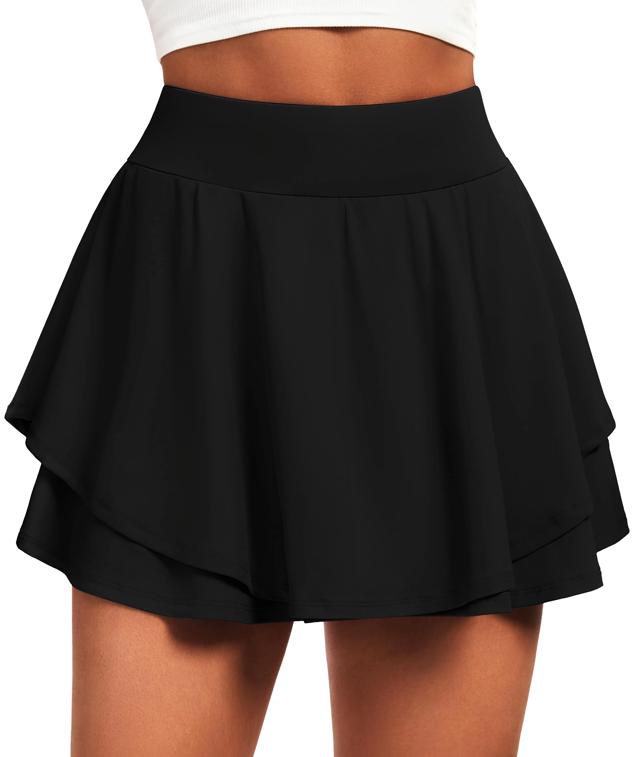 Saia Esportiva Oalka - Com Shorts Interno E Bolsos - Cintura Alta