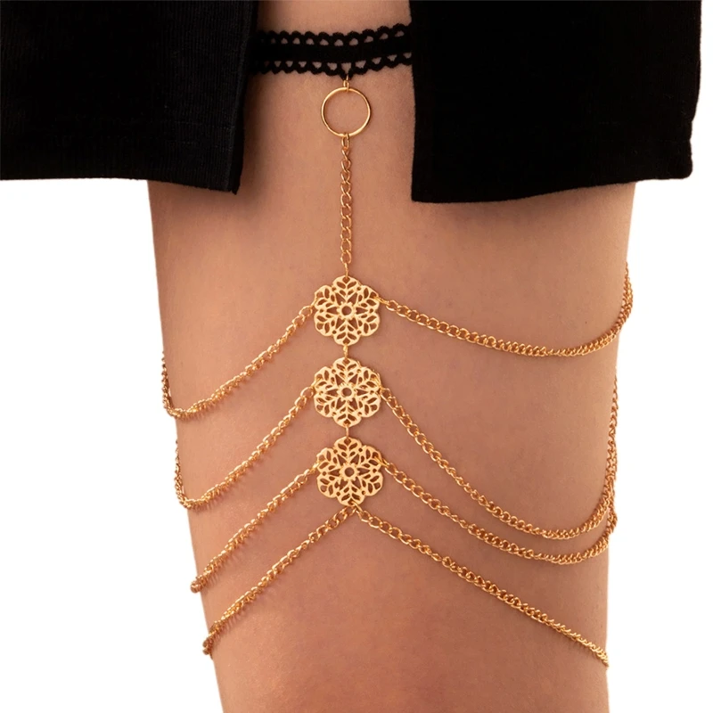 

Punk Leg Chain Garter Dangle Snake Long Tassel Thigh Chain Elastic Sexy Body Chain Jewelry Nightclub Party for Women