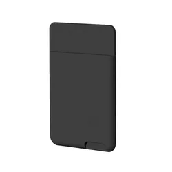 Silicone Self - Adhesive Phone Wallet Card Holder (Black)