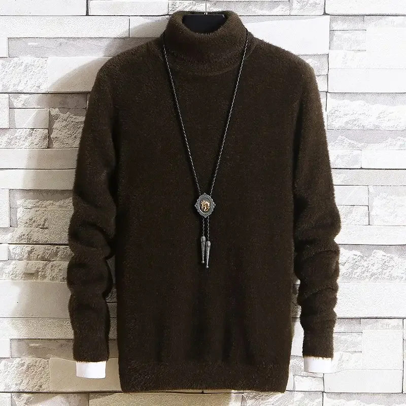 thumbnail image 1 of Suéter de punto de cuello alto para hombre, otoño e invierno, jersey de cuello alto, novedad, sudadera para hombre, estilo coreano, calidad Y2k, 1 of 5
