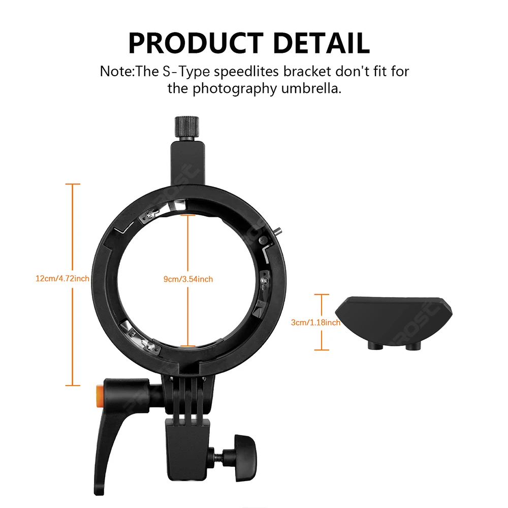 Bowens Mount S-type Holder Portable set-top Flash Bracket for GODOX V1 Pro/V100/V100Pro/V860III/V850III/TT600/AD200Pro Speedlite