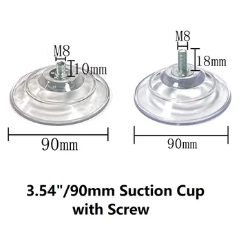 Upgraded Large Suction Cup with Screws 3.54"/90mm Suction Pads 5Pcs Sucker with M8 Screw Extra Strong Adhesive  Suction Holder 1