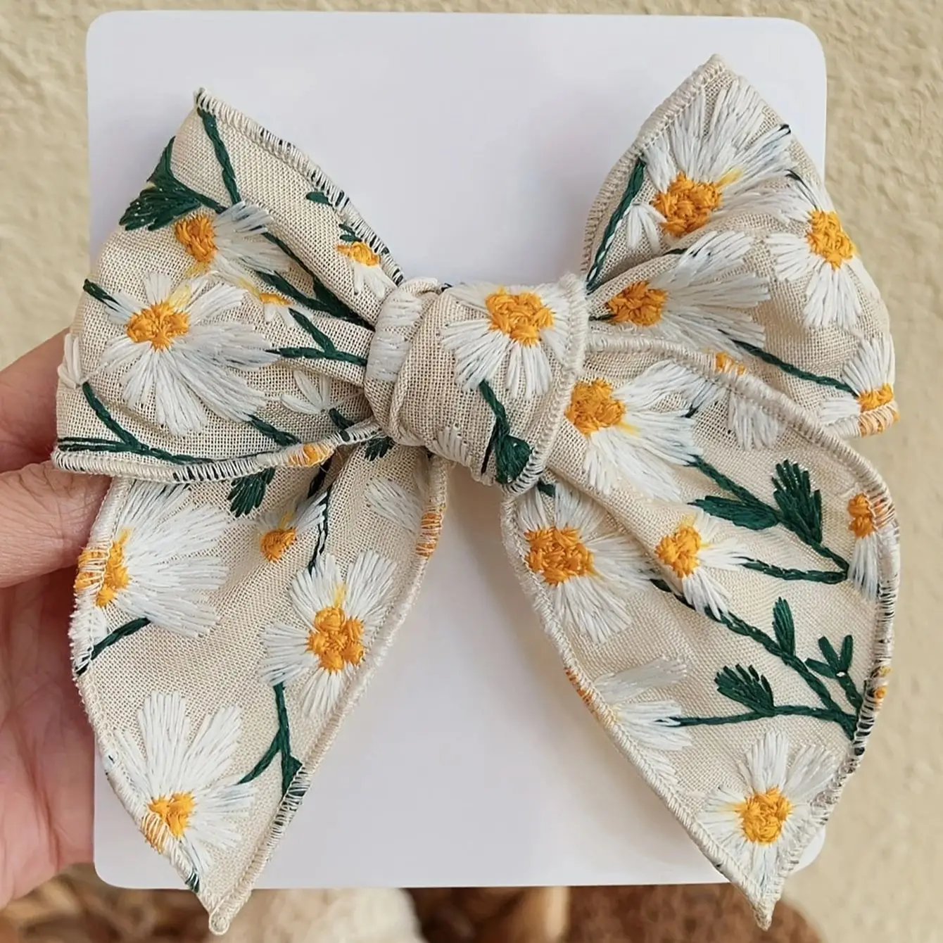 Embroidery Bow Baby Hair Clip For Girls Princess Daisy Hairclips Toddler Hair Pin Kids Hair Accessories Children Headwear 2