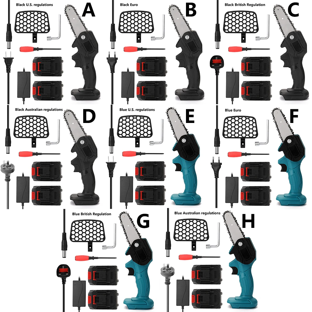 Бензопила 21 в 1680 вт, электрическая перезаряжаемая ручная портативная цепная пила для деревообработки, черная, с вилкой стандарта австралии