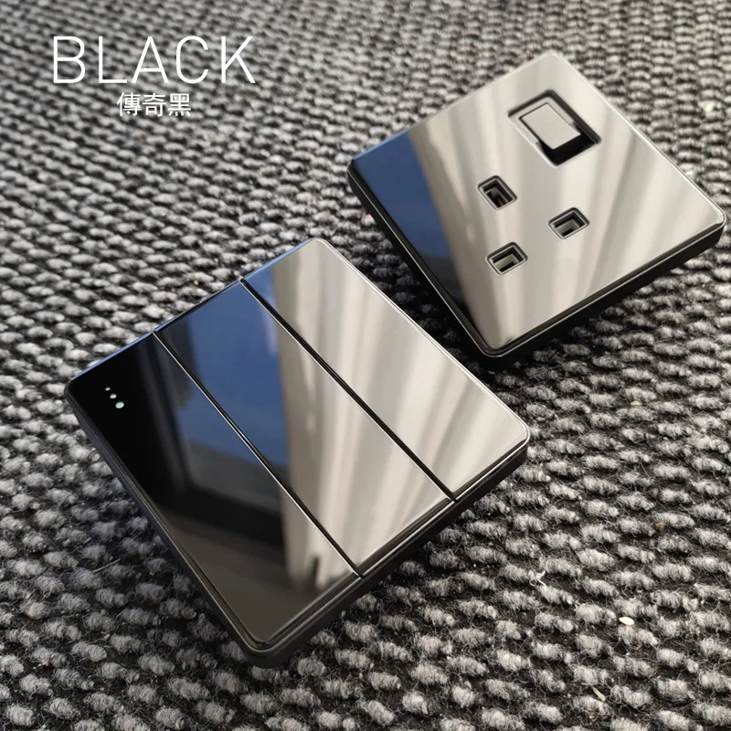 초박형 흰색 고품질 유리 조명 벽 스위치, 영국 벽 18W Type-C 고속 충전 USB 소켓, 전원 1/2/3/4Gang 1Way220V