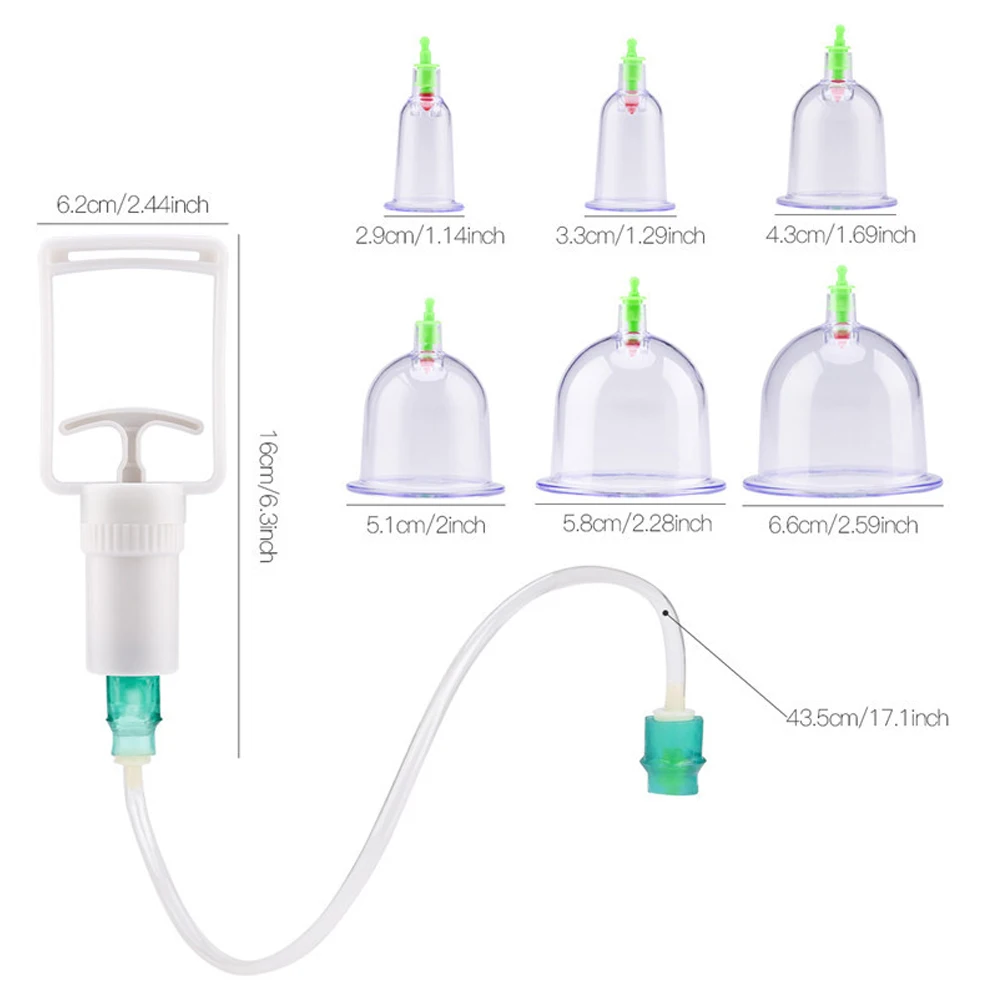 12/24 Cans Cups Chinese Vacuum Cupping Kit Pull Out Vacuum Apparatus Therapy Relax Massager Curve Suction Pumps 6